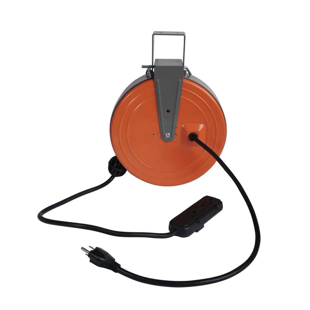 HDX 30 ft. 16/3 Heavy-Duty Retractable Extension Cord Reel with 3