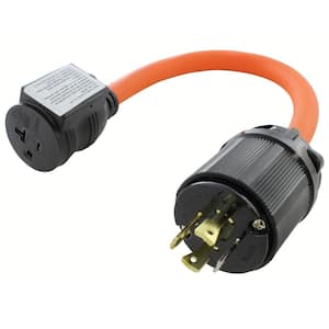 1.5FT 10/3 STW Flexible Cord With 20A 4-Prong L14-20P Generator Locking Plug to Household Outlet with 20A Breaker