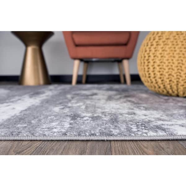 Moderns Shades Abstract Gray 2 ft. x 7 ft. Runner Rug