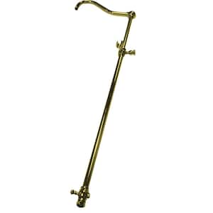 Vintage 60 in. Riser with 17 in. Shower Arm in Polished Brass