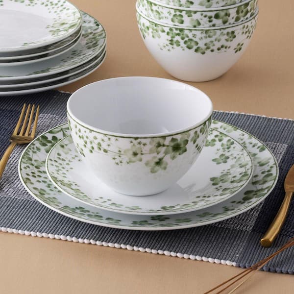 Noritake Bloomington Road (White and Green) Porcelain 12-Piece
