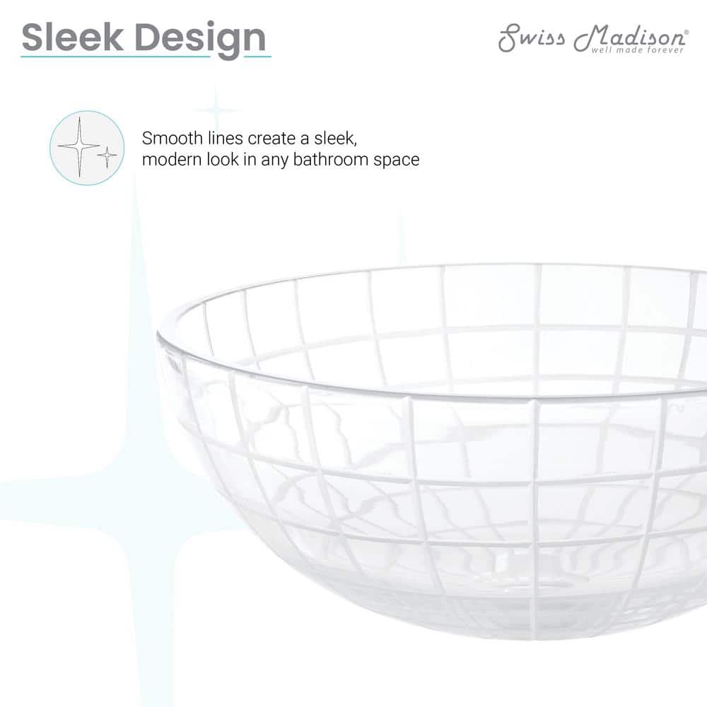 Virage 16" Clear Glass Round Vessel Sink