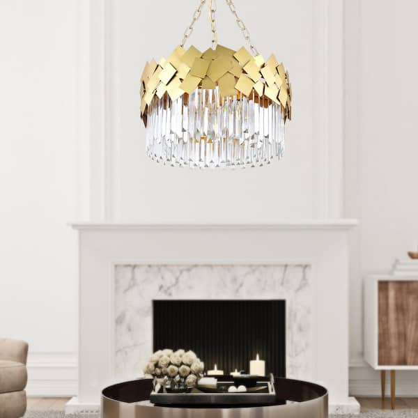 Panache 6 Light Down Chandelier With Medallion Gold Finish