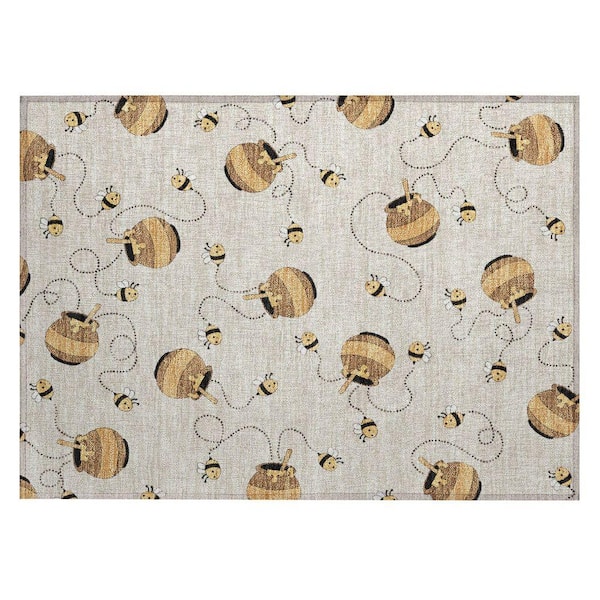 Chantille Machine Washable Indoor/Outdoor Abstract ACN2650 Beige 2 ft. x 3 ft. Accent Rug