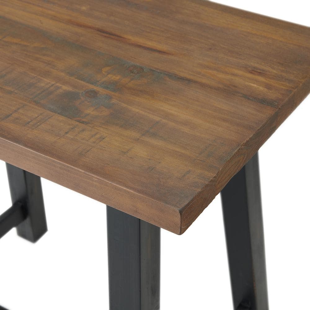 Adam 36" Black Solid Pine Wood Desk with Sawhorse Legs