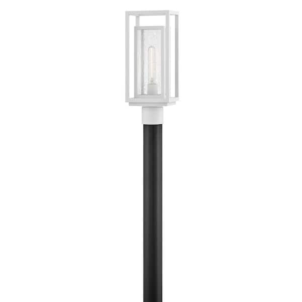 HINKLEY Republic 1-Light Textured White Plastic Weather Resistant Post Light with No Bulbs Included