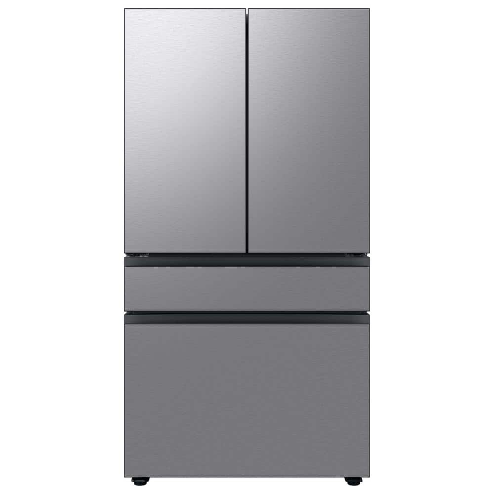 Samsung Bespoke 23 cu. ft. 4-Door French Door Smart Refrigerator with Beverage Center in Stainless Steel, Counter Depth, Silver