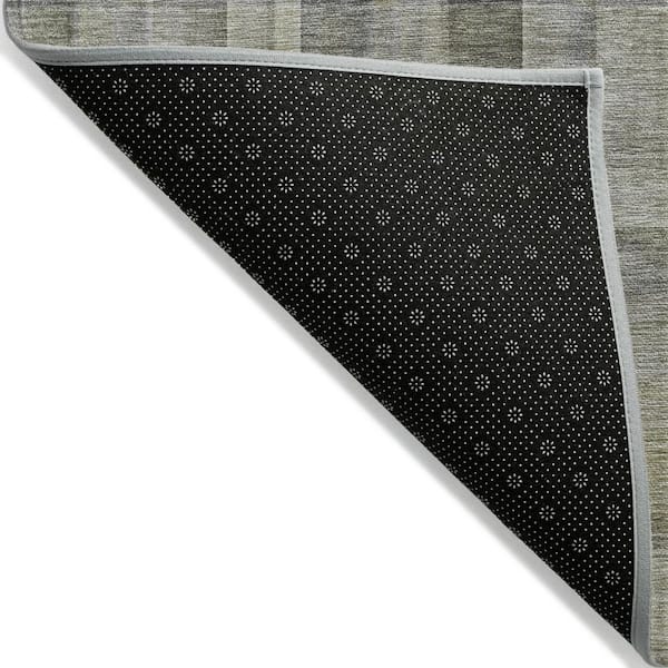 Gray 2 ft. x 8 ft. Woven Plaid Polyester Runner Indoor / Outdoor Area Rug