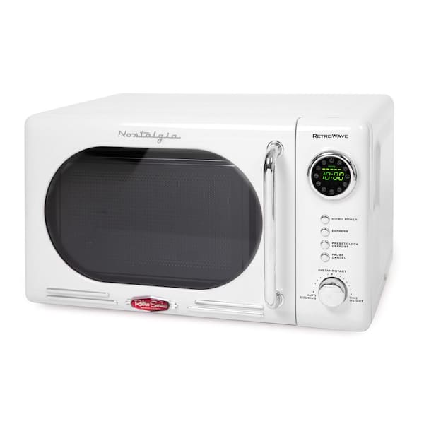 Nostalgia Retro 0.7 cu. ft. 700-Watt Countertop Microwave Oven in White