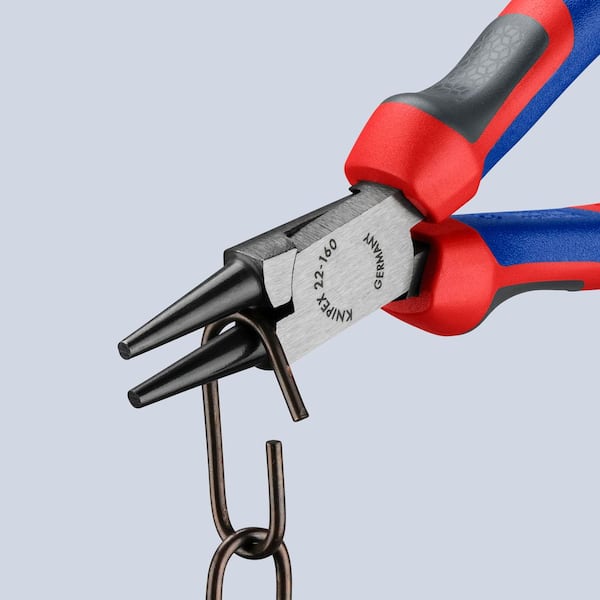 KNIPEX 6 in. Round Nose Pliers with Comfort Grip Handles 22 02 160