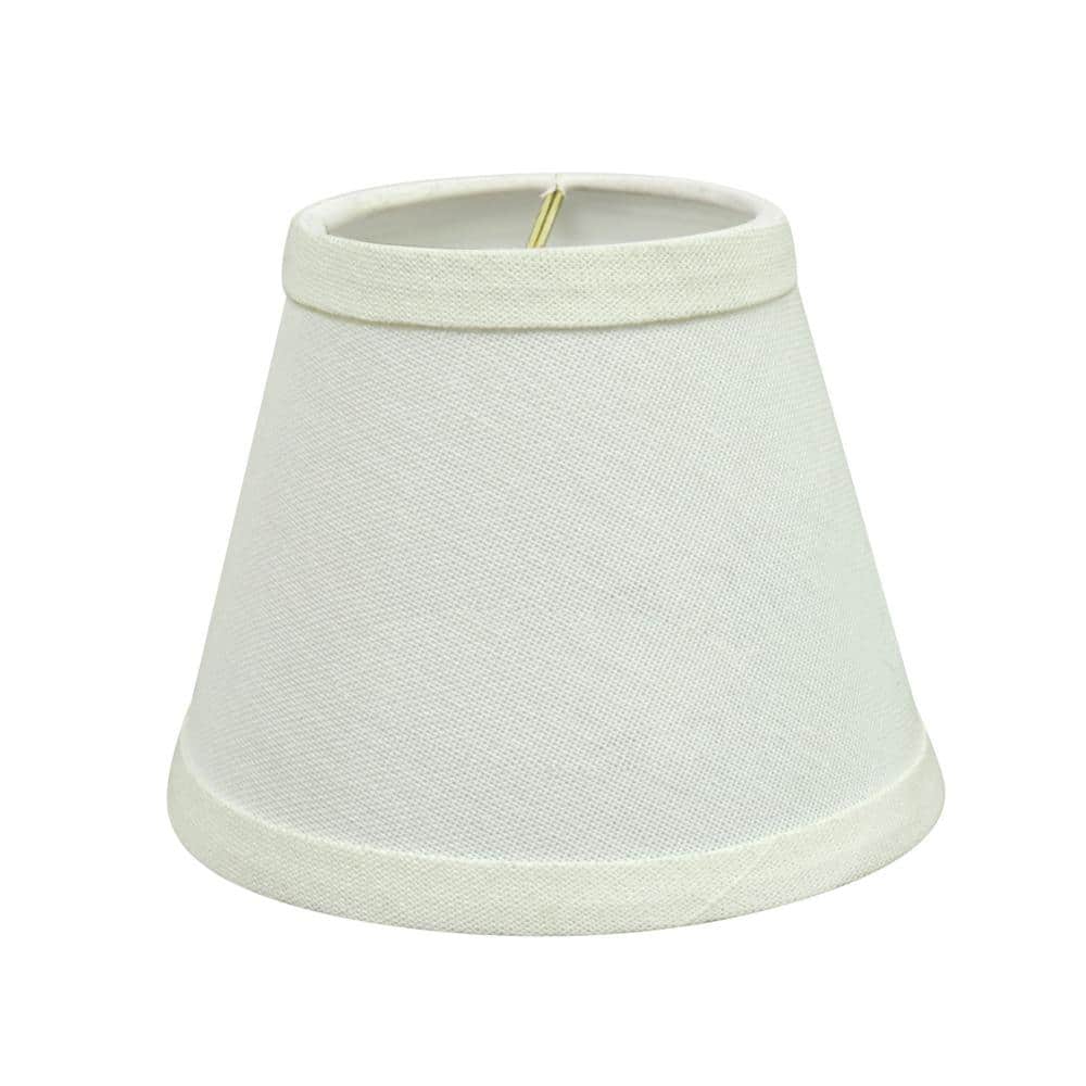 White Linen Empire Clip-On Chandelier Lamp Shades, Set of 9
