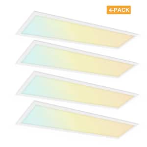 1 ft. x 4 ft. Dimmable White CCT & Wattage Selectable Integrated LED Back-Lit Panel Light (4-Pack)