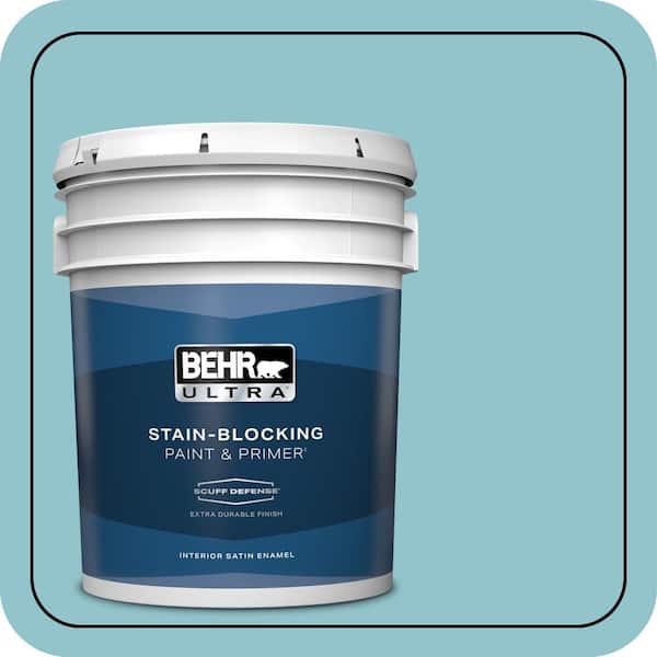 BEHR ULTRA 5 gal. #MQ6-32 Cosmic Blue Extra Durable Satin Enamel Interior Paint & Primer