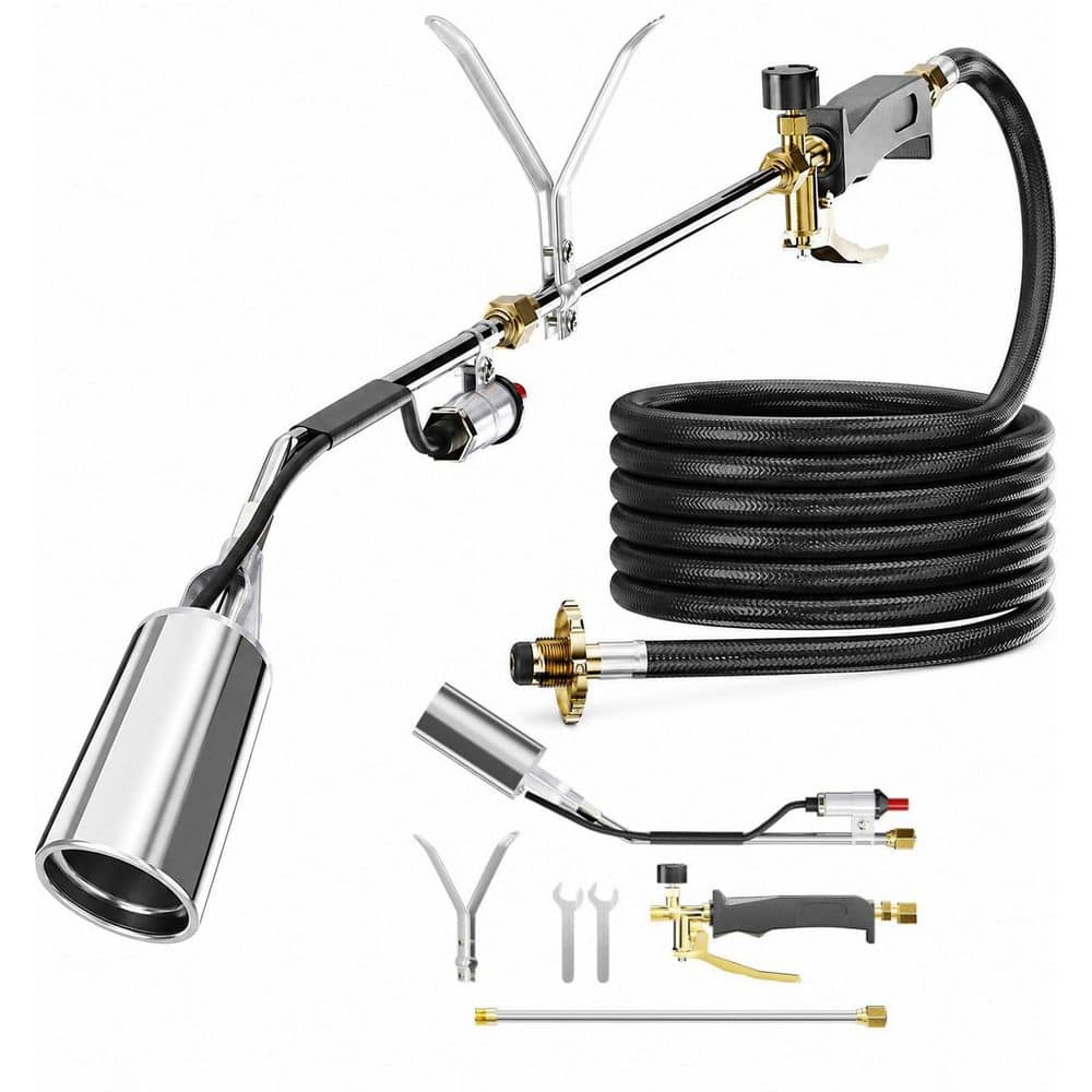 Propane Weed Burner Torch 340000 BTU with Auto Ignition Dual Flame Control POL CGA 510 11.5FT Hose price history on PriceWatchPro