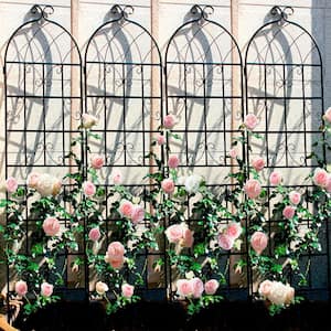 71 in. x 19.7 in., 4-Pack Metal Garden Trellis, Rustproof, Outdoor Trellis, Black