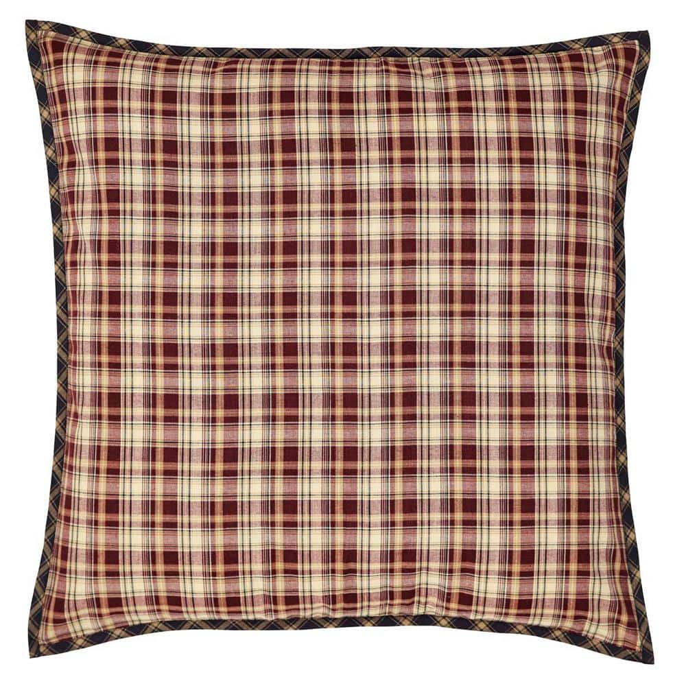 Beckham Rust and Khaki Plaid Cotton Euro Sham