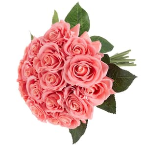 Artificial Coral Roses (Set of 18)