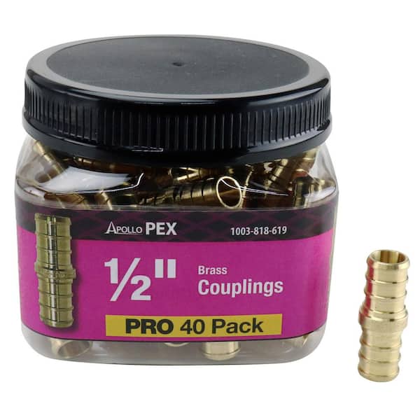 Apollo 1/2 in. Brass PEX-B Coupling Pro Pack (40-Pack)