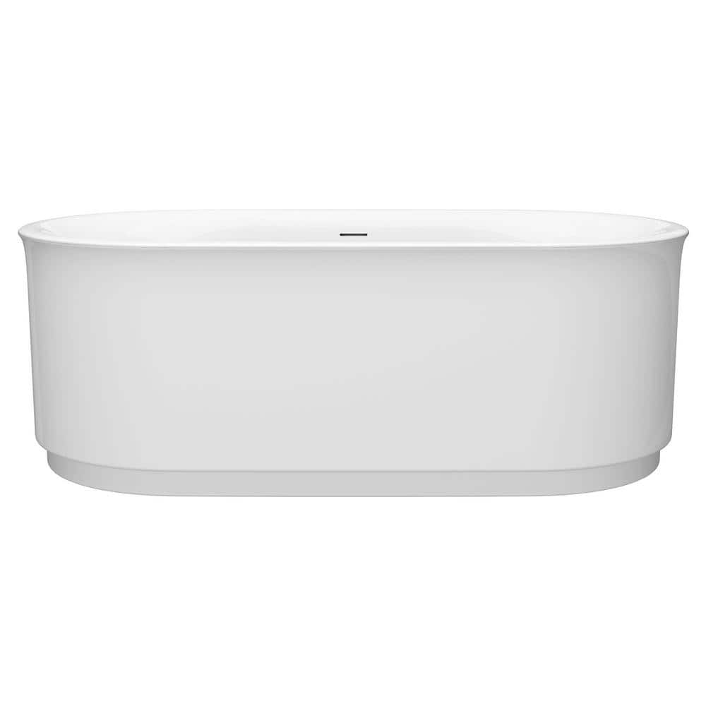 68'' White Freestanding Acrylic Soaking Bathtub