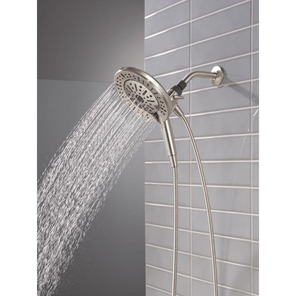 In2ition w/ Cleaning Spray 6-Spray Dual Wall Mount Fixed and Handheld Shower Head 1.75 GPM in Spotshield Brushed Nickel
