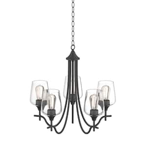 Thomas 5-Light Black Contemporary Chandelier