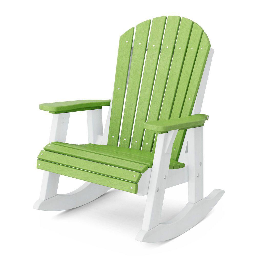 Heritage Lime Green and White Plastic Adirondack Outdoor Rocking Chair price history on PriceWatchPro
