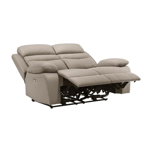 Lazzara Edelia 64 in. W Latte Leather 2-Seater Power Double