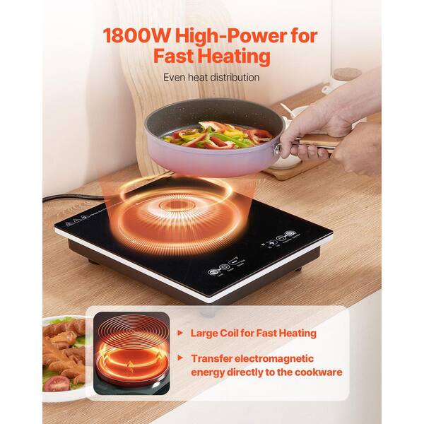 thumbnail image 2 of Xkitchen 1800W Portable Induction Cooktop – Single Burner, Touch Control, Digital Display 2 of 5