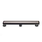 36 in. Linear Stainless Steel Shower Drain with Tile Insert in Venetian Bronze