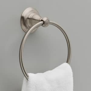 Porter 3-Piece Bath Hardware Set with 24 in. Towel Bar, Toilet Paper Holder, Towel Ring in Brushed Nickel