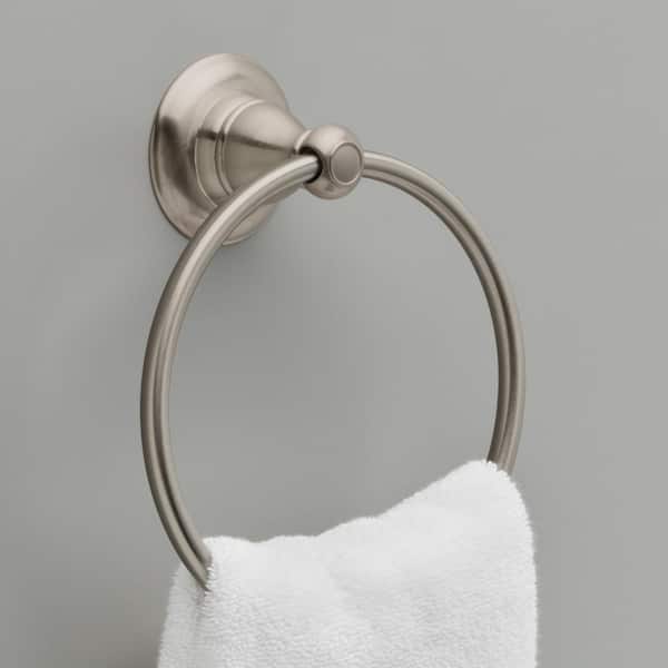 Porter 3-Piece Bath Hardware Set with 24 in. Towel Bar, Toilet Paper Holder, Towel Ring in Brushed Nickel