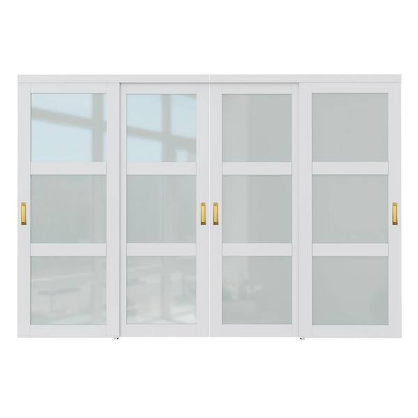 Reviews for ARK DESIGN 120 in. x 80 in. 3Lite Frosted Glass White
