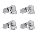 4 in. Brushed Nickel LED IC Rated Swivel Spotlight Trim Recessed Lighting Kit Dimmable Downlight (4-Pack)