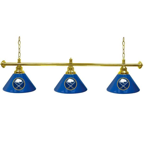 Trademark Global NHL Buffalo Sabres 60 in. Three Shade Gold Hanging Billiard Lamp