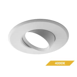 DLR Series 6 in. White (4000K) Dimmable LED Retrofit Recessed Eyeball Trim Kit, 94 CRI