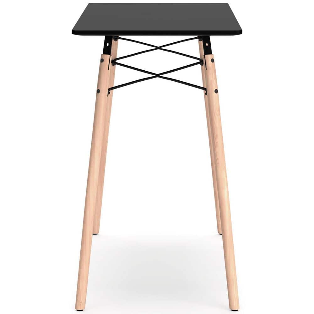 Jaspeni Black and Natural Wood Home Office Desk