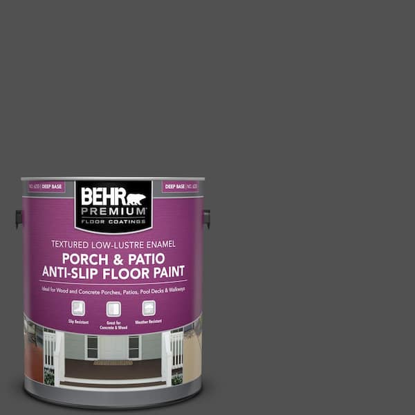 BEHR PREMIUM 1 gal. #N460-7 Space Black Textured Low-Lustre Enamel Interior/Exterior Porch and Patio Anti-Slip Floor Paint
