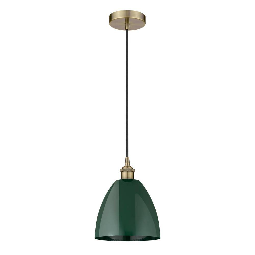 Plymouth Dome 100-Watt 1-Light Antique Brass Standard Mini Pendant Light with Metal Shade price history on PriceWatchPro
