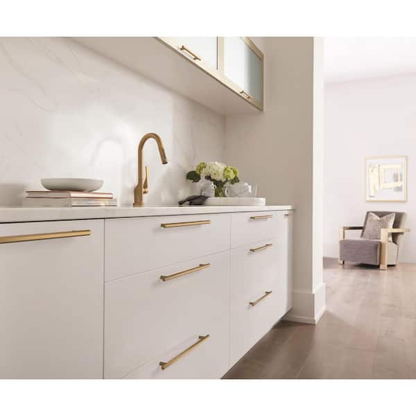 Caliber 10-1/16 in. (256mm) Modern Champagne Bronze Bar Cabinet Pull