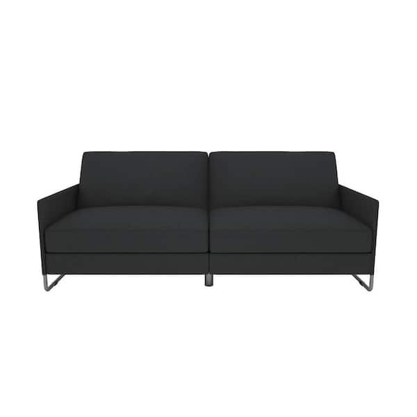 DHP Luna Gray Linen Convertible Futon DE13693 The Home Depot