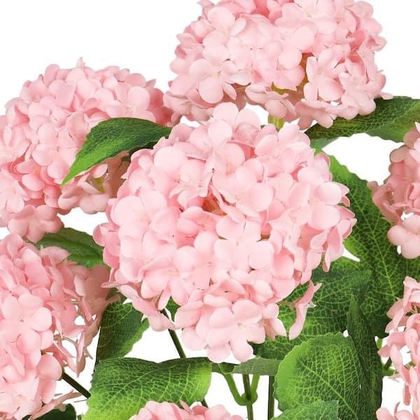 12 in. Blush Pink Artificial Guelder Rose Snowball Flower Stem Bush Bouquet Set of 2