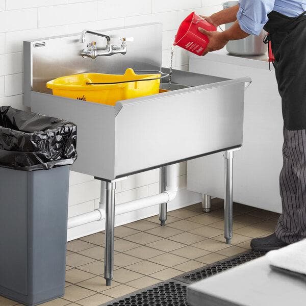 Aoibox 24 in. Stainless Steel Freestanding Commercial Utility Sink with Faucet
