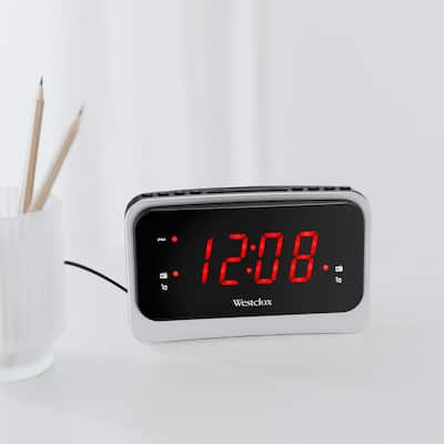 Soothing Nature Sounds/ Plastic FM Clock Radio with Large 1.4 in. Red LED Display and USB Charging Port - Model# 80231NS