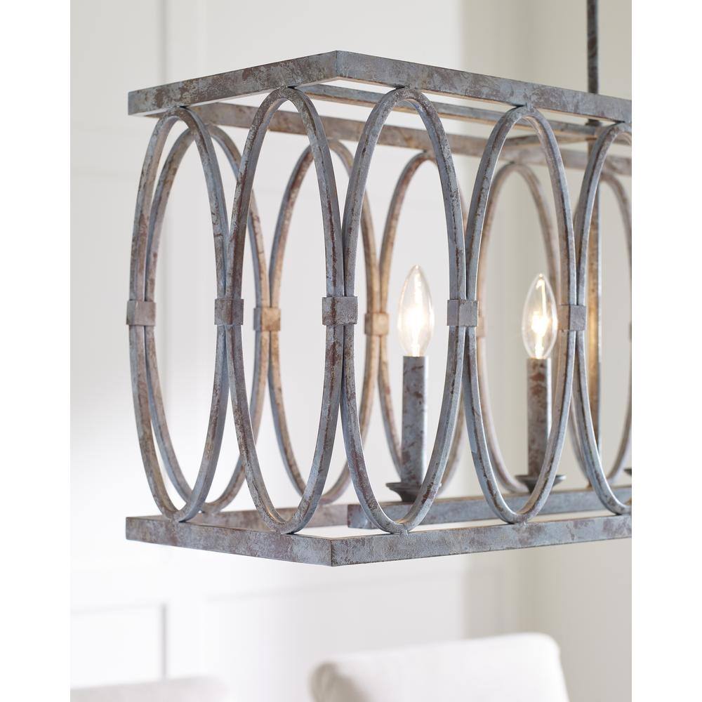 White Mini 6-Light Candelabra Chandelier with Deep Abyss Finish
