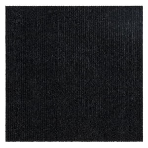 Canyon - Coal - Black Commercial/Residential 18 x 18 in. Peel and Stick Carpet Tile Square (22.5 sq. ft.)