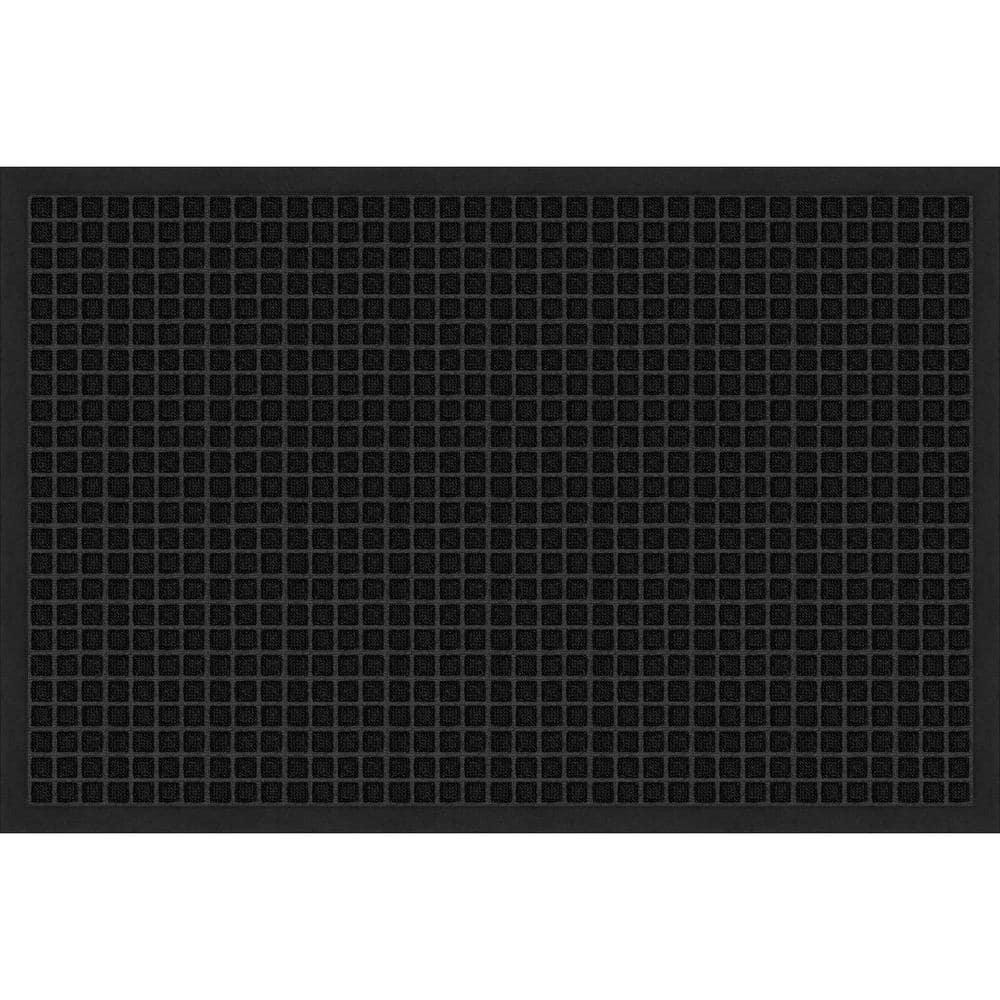 TrafficMaster Embossed Squares Black 24 in. x 36 in. Non-Slip