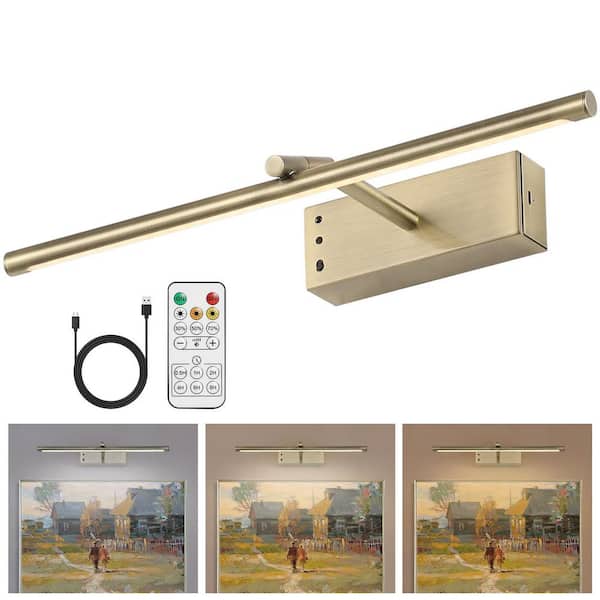 15.5 in Dimmable LED Picture Light with Remote Control and Swivel, Antique Bronze Artwork Lighting for Walls