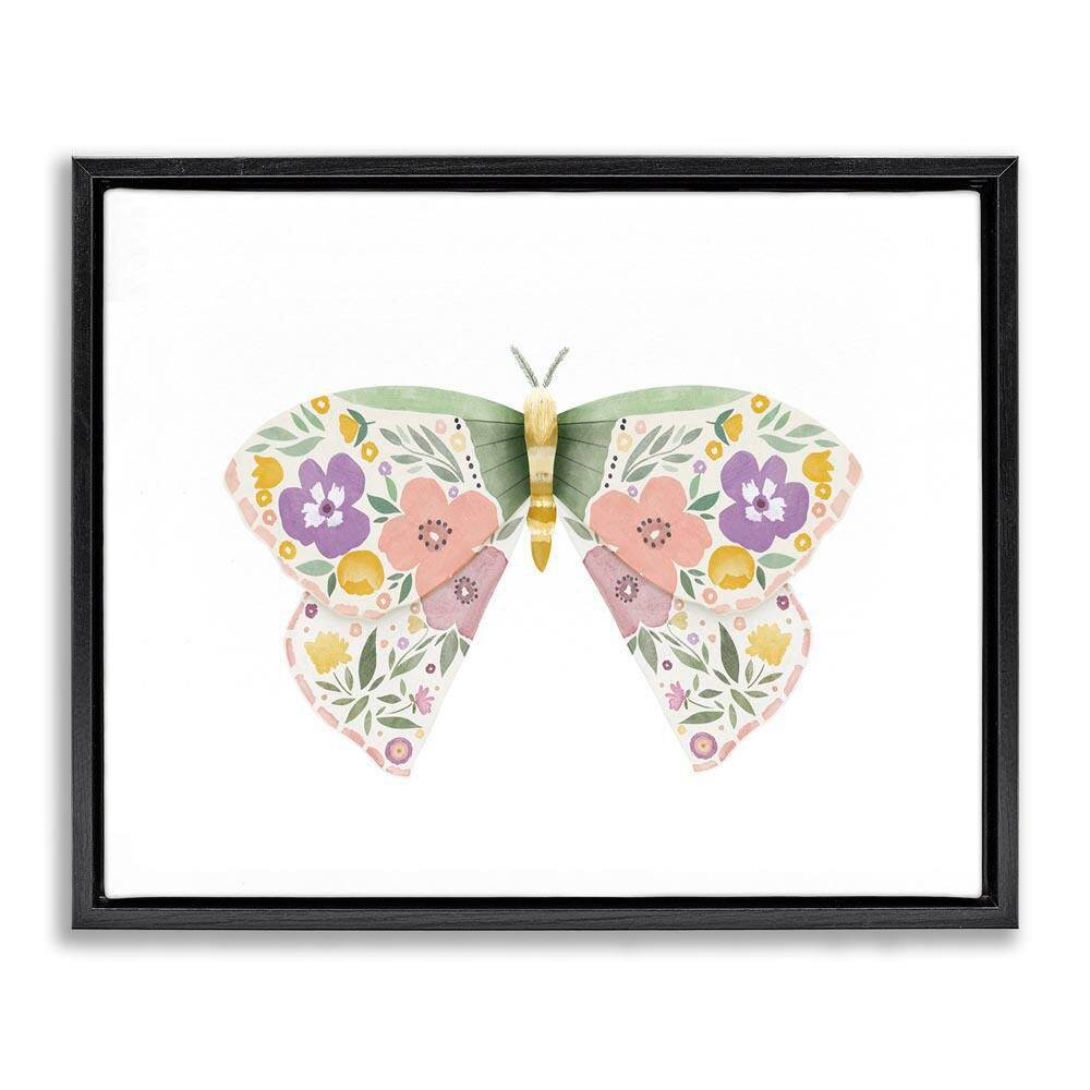Marigold Floral Moth by Leah Straatsma Black Floater Frame Animal Graphic Art Print 25 in. x 31 in. price history on PriceWatchPro