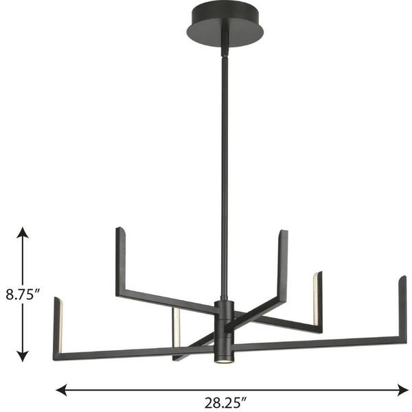 Progress Lighting Bonita 6-Light Matte Black Transitional Chandelier