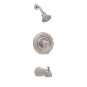 Mandouri Single-Handle 1-Spray Color Changing LED Tub and Shower Faucet in Brushed Nickel